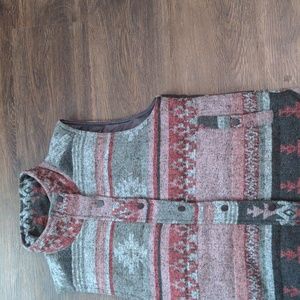 Uncharted Threads Womans Size Small Multicolor Wool Insulated Vest